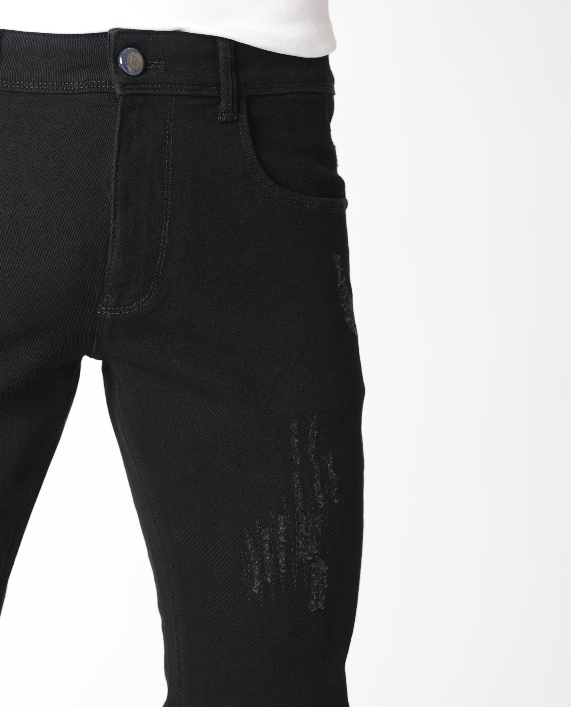 Black Ripped Denim Jeans | IM - MONSTA X - Fashion Chingu